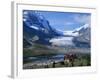 Roadside Building Dwarfed by the Athabasca Glacier in the Jasper National Park, Alberta, Canada-Tovy Adina-Framed Photographic Print