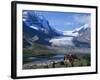 Roadside Building Dwarfed by the Athabasca Glacier in the Jasper National Park, Alberta, Canada-Tovy Adina-Framed Photographic Print