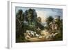 Roadside Cottage-Currier & Ives-Framed Giclee Print