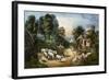 Roadside Cottage-Currier & Ives-Framed Giclee Print