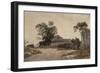 Roadside Cottages (Drawing)-Augustus Wall Callcott-Framed Giclee Print