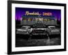 Roadside Diner - Black and White-Helen Flint-Framed Art Print