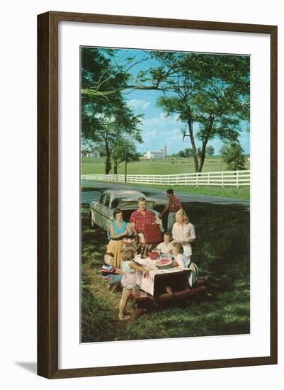 Roadside Family Picnic-null-Framed Art Print