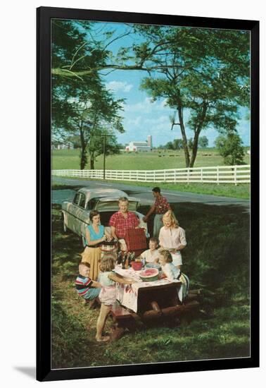 Roadside Family Picnic-null-Framed Art Print