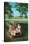 Roadside Family Picnic-null-Stretched Canvas