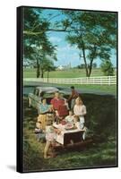 Roadside Family Picnic-null-Framed Stretched Canvas