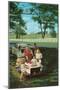 Roadside Family Picnic-null-Mounted Art Print