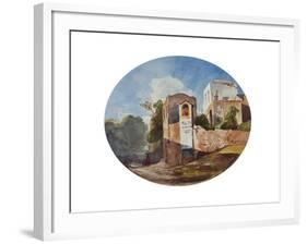 Roadside Shrine, with Additions by a Borbone Pupil, 1853 (Pencil, W/C and Gouache on Paper)-Giacinto Gigante-Framed Giclee Print