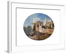 Roadside Shrine, with Additions by a Borbone Pupil, 1853 (Pencil, W/C and Gouache on Paper)-Giacinto Gigante-Framed Giclee Print