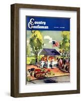 "Roadside Stand," Country Gentleman Cover, July 1, 1942-Hardie Gramatky-Framed Giclee Print