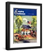 "Roadside Stand," Country Gentleman Cover, July 1, 1942-Hardie Gramatky-Framed Giclee Print