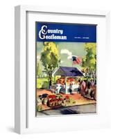 "Roadside Stand," Country Gentleman Cover, July 1, 1942-Hardie Gramatky-Framed Giclee Print