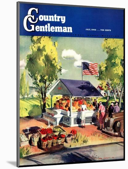 "Roadside Stand," Country Gentleman Cover, July 1, 1942-Hardie Gramatky-Mounted Giclee Print