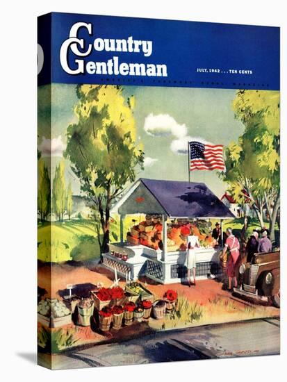 "Roadside Stand," Country Gentleman Cover, July 1, 1942-Hardie Gramatky-Stretched Canvas