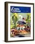 "Roadside Stand," Country Gentleman Cover, July 1, 1942-Hardie Gramatky-Framed Giclee Print