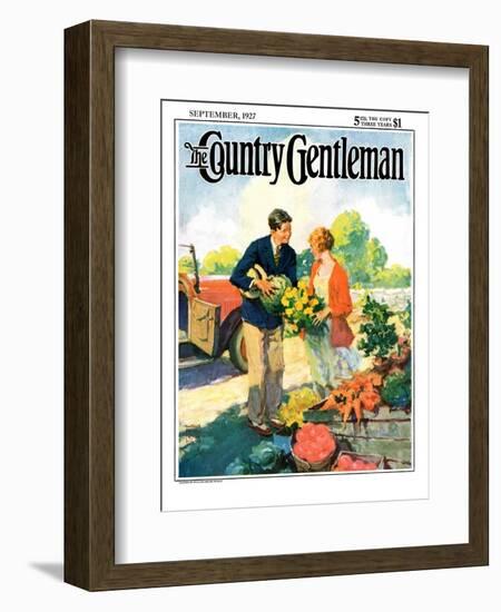 "Roadside Stand," Country Gentleman Cover, September 1, 1927-William Meade Prince-Framed Giclee Print