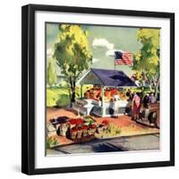 "Roadside Stand,"July 1, 1942-Hardie Gramatky-Framed Giclee Print