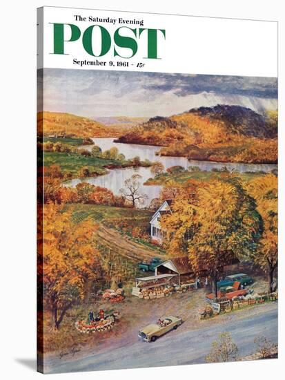 "Roadside Vegetable Stand," Saturday Evening Post Cover, September 9, 1961-John Clymer-Stretched Canvas