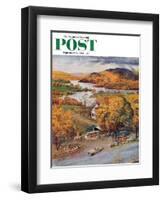 "Roadside Vegetable Stand," Saturday Evening Post Cover, September 9, 1961-John Clymer-Framed Giclee Print