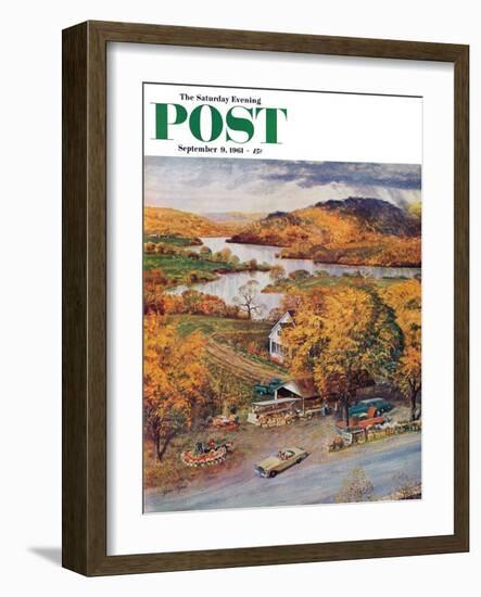 "Roadside Vegetable Stand," Saturday Evening Post Cover, September 9, 1961-John Clymer-Framed Giclee Print