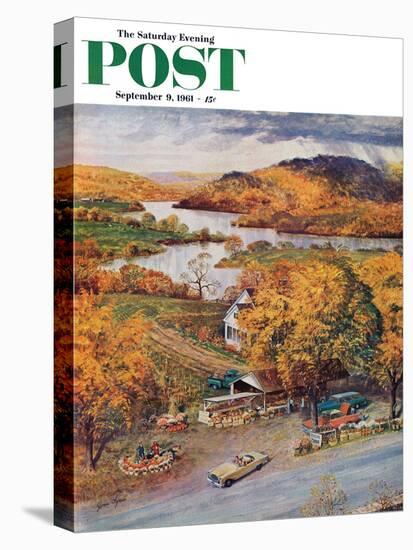 "Roadside Vegetable Stand," Saturday Evening Post Cover, September 9, 1961-John Clymer-Stretched Canvas