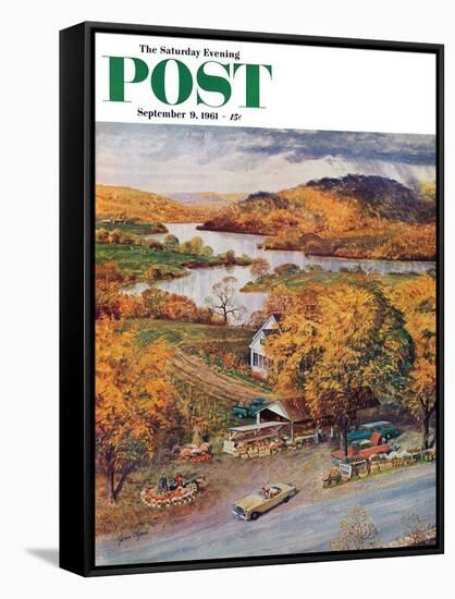 "Roadside Vegetable Stand," Saturday Evening Post Cover, September 9, 1961-John Clymer-Framed Stretched Canvas