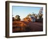 Roadtrain Hurtles Through Outback, Cape York Peninsula, Queensland, Australia-Oliver Strewe-Framed Premium Photographic Print