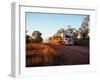Roadtrain Hurtles Through Outback, Cape York Peninsula, Queensland, Australia-Oliver Strewe-Framed Premium Photographic Print