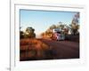 Roadtrain Hurtles Through Outback, Cape York Peninsula, Queensland, Australia-Oliver Strewe-Framed Photographic Print