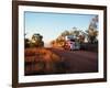 Roadtrain Hurtles Through Outback, Cape York Peninsula, Queensland, Australia-Oliver Strewe-Framed Photographic Print