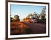 Roadtrain Hurtles Through Outback, Cape York Peninsula, Queensland, Australia-Oliver Strewe-Framed Photographic Print