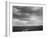 Roadway Low Horizon Mountains Clouded Sky "Near (Grand) Teton National Park" 1933-1942-Ansel Adams-Framed Art Print