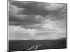 Roadway Low Horizon Mountains Clouded Sky "Near (Grand) Teton National Park" 1933-1942-Ansel Adams-Mounted Art Print