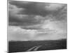 Roadway Low Horizon Mountains Clouded Sky "Near (Grand) Teton National Park" 1933-1942-Ansel Adams-Mounted Art Print
