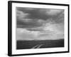 Roadway Low Horizon Mountains Clouded Sky "Near (Grand) Teton National Park" 1933-1942-Ansel Adams-Framed Art Print