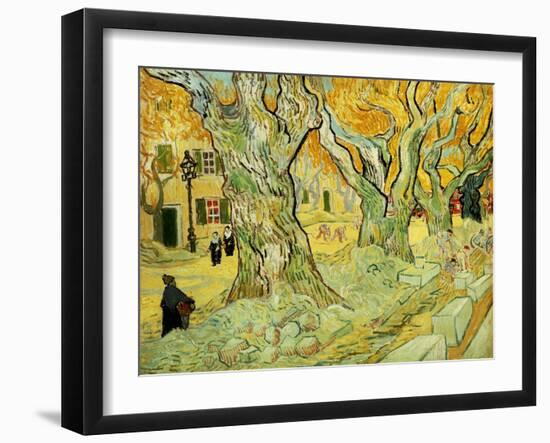 Roadworks At Saint-rémy, 1889-Vincent van Gogh-Framed Giclee Print