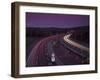 Roadworks, Lane Closures and Speed Limits on M5 Motorway at Dusk, Near Birmingham, England-Ian Egner-Framed Photographic Print