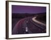 Roadworks, Lane Closures and Speed Limits on M5 Motorway at Dusk, Near Birmingham, England-Ian Egner-Framed Photographic Print