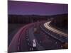 Roadworks, Lane Closures and Speed Limits on M5 Motorway at Dusk, Near Birmingham, England-Ian Egner-Mounted Photographic Print