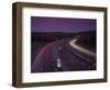 Roadworks, Lane Closures and Speed Limits on M5 Motorway at Dusk, Near Birmingham, England-Ian Egner-Framed Photographic Print