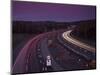 Roadworks, Lane Closures and Speed Limits on M5 Motorway at Dusk, Near Birmingham, England-Ian Egner-Mounted Photographic Print