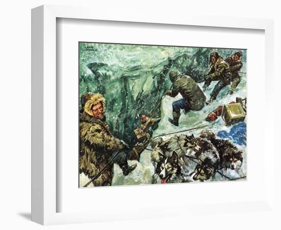 Roald Amundsen's Journey to the South Pole-Luis Arcas Brauner-Framed Giclee Print