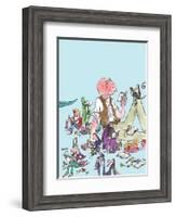 Roald Dahl Characters Reading-Quentin Blake-Framed Art Print