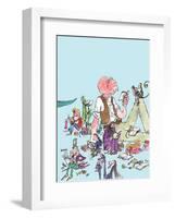 Roald Dahl Characters Reading-Quentin Blake-Framed Art Print