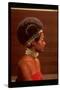 Roanne Nesbitt Modeling Afro Wig and African Inspired Necklace and Headdress-Yale Joel-Stretched Canvas