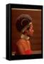 Roanne Nesbitt Modeling Afro Wig and African Inspired Necklace and Headdress-Yale Joel-Framed Stretched Canvas