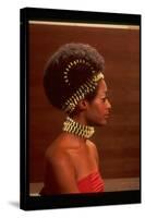 Roanne Nesbitt Modeling Afro Wig and African Inspired Necklace and Headdress-Yale Joel-Stretched Canvas