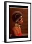 Roanne Nesbitt Modeling Afro Wig and African Inspired Necklace and Headdress-Yale Joel-Framed Photographic Print