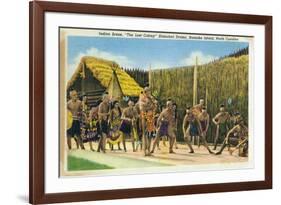 Roanoke Island, North Carolina - The Lost Colony Replication, Indian Scenes-Lantern Press-Framed Premium Giclee Print