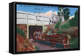 Roanoke, Virginia - Mill Mountain Children's Zoo Train the Zoo Choo-Lantern Press-Framed Stretched Canvas